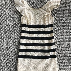 Bcbg lace stripe dress 2